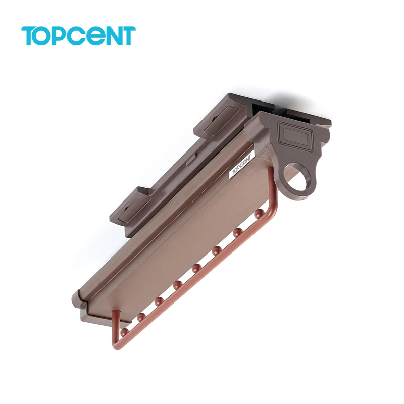 Topcent Pull Out Clothes Hanger Rail Sliding Rail with Damper Extendable Organizer Rack for Wardrobe