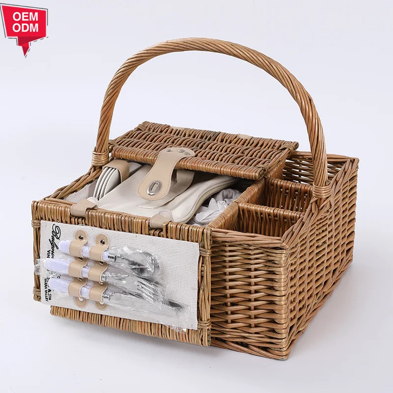 Плетеная корзина из натурального ремесла для хранения пикника и тканой корзины, декоративная комнатная корзина