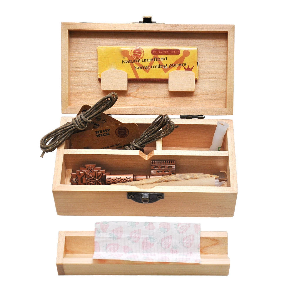 Оптовая продажа, роскошный деревянный контейнер разных размеров для хранения сорняков, контейнер для хранения сорняков с защитой от запаха, деревянный контейнер для курения