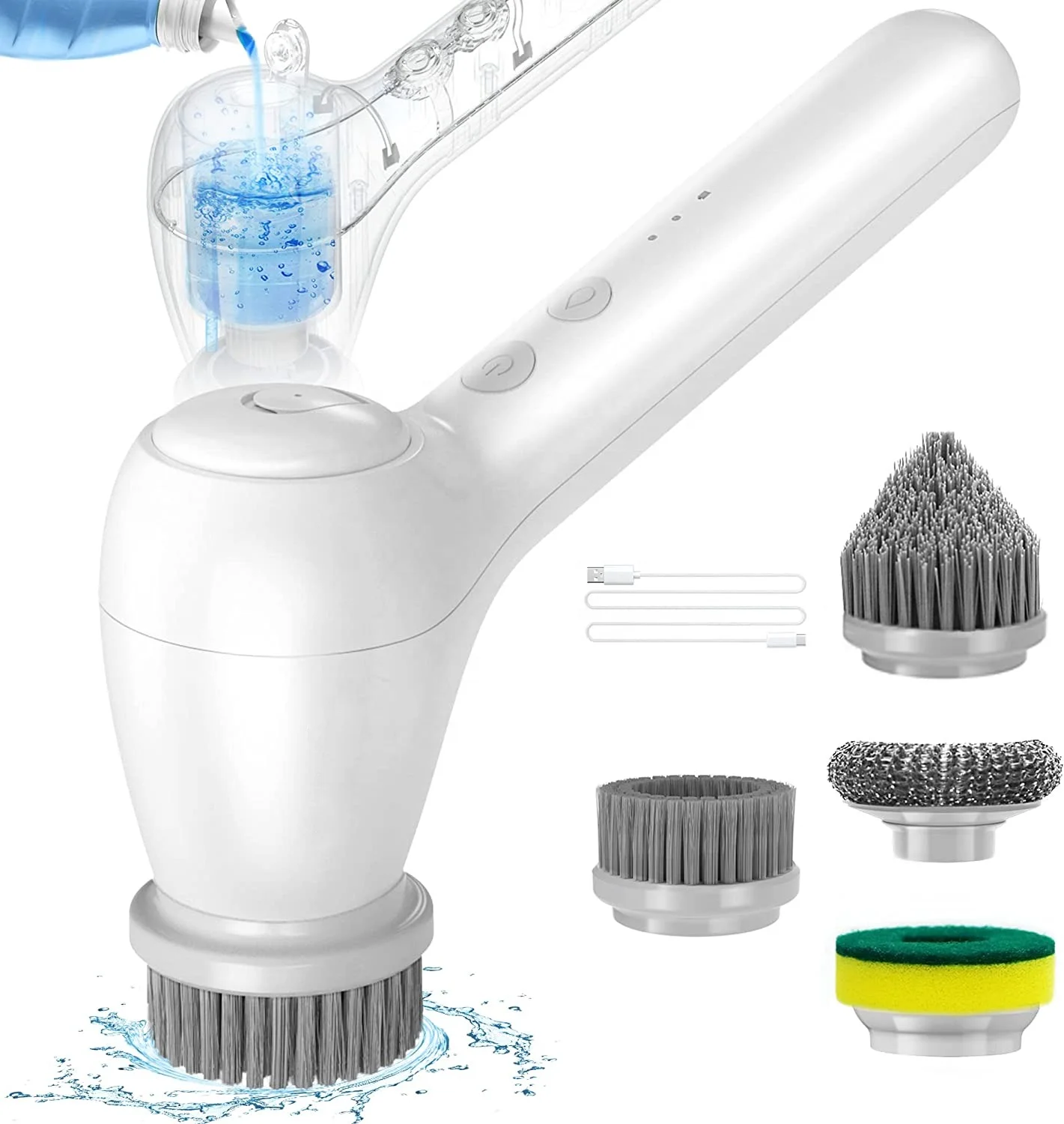 Электрический водостойкий скруббер Cop Rose Q1 IPX7, Электрический скруббер, ручная электронная щетка для чистки с жидкостным резервуаром