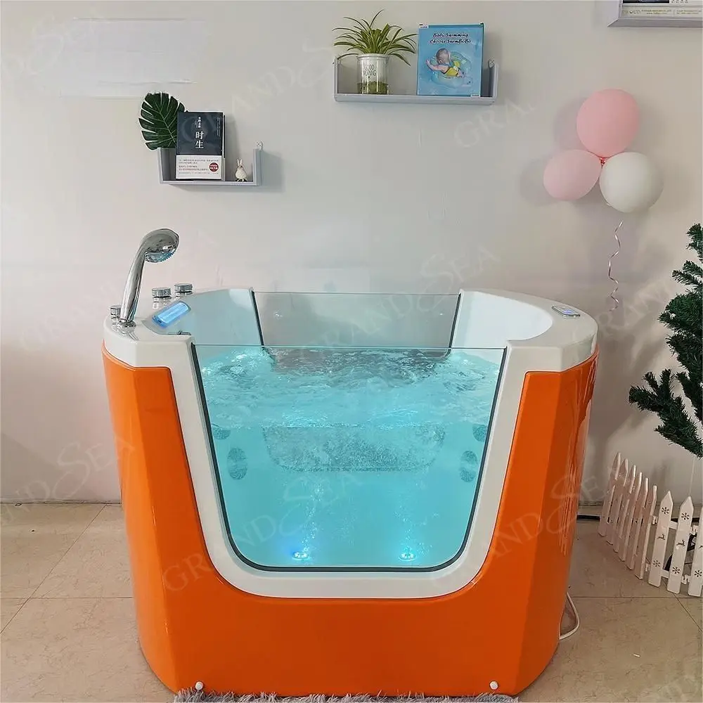 2024 New Baby Massage Bathtub Set Indoor Freestanding Newborn Ozone Bubble Bathtub with LED Light Multifunctional Spa Massage
