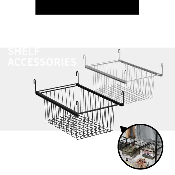 Chrome Chrome Metal Wire Hanging Basket L: 47CM Sliding Hook TypeFor Bathroom Rack Shelf Over Toilet