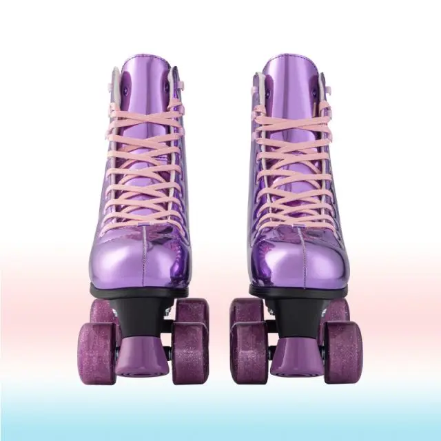 Unisex Adult Adjustable Four-Wheel Roller Skates Double Row with Colorful Flashing Roller for All Skate Enthusiasts