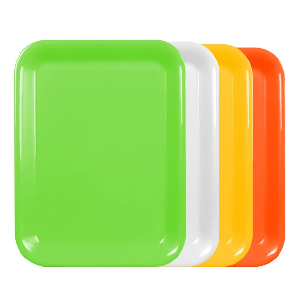 food grade customized rectangular melamine plastic serving tray plate