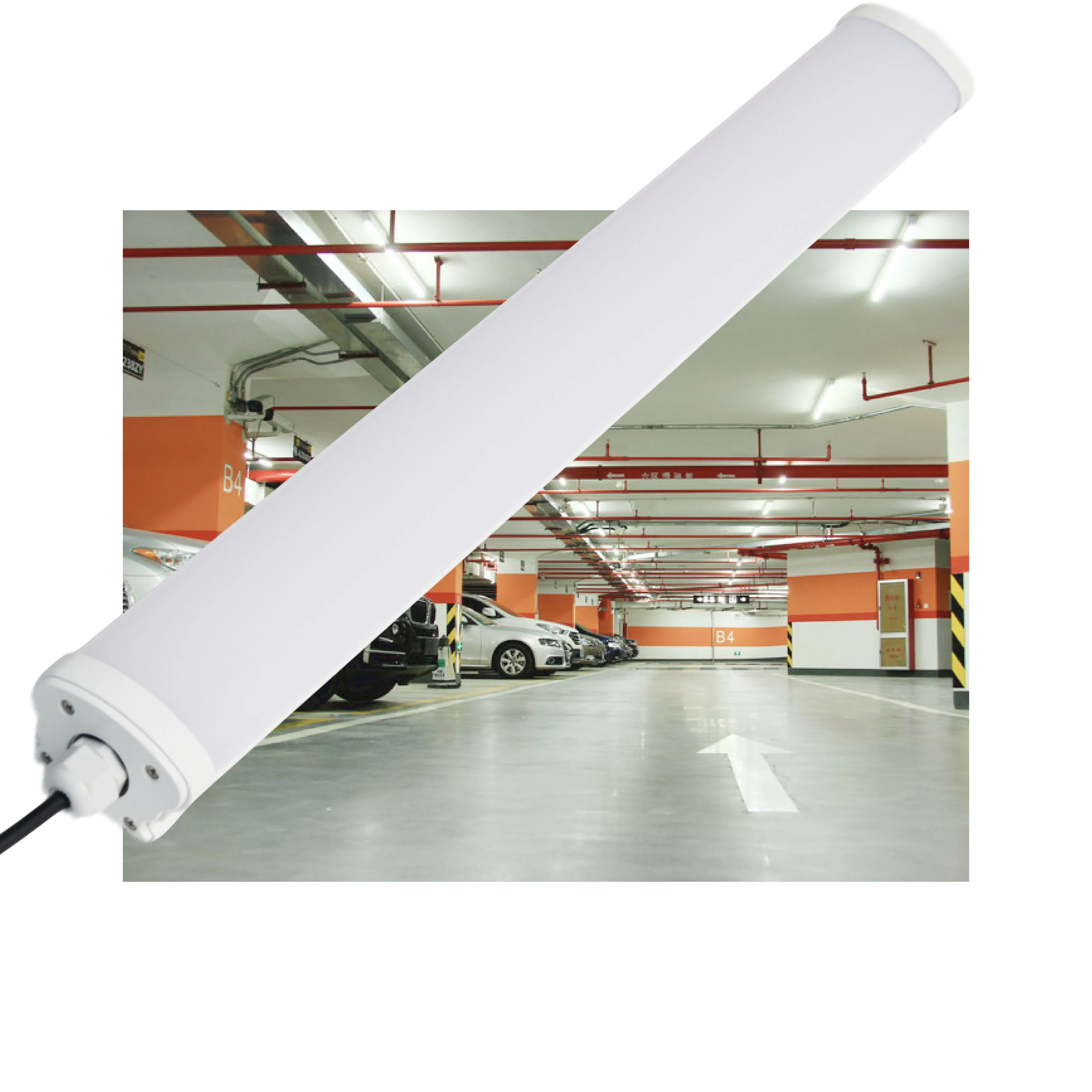 Triproof LED Lamp IP66 Waterproof Tri-proof Tube Light for Garage Basement Warehouse Workshop Cold Room