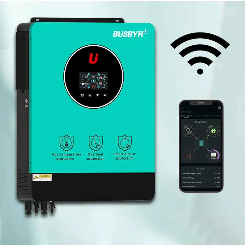 Solar inverter for home use 5000w 6200w with MPPT Charge Pure Sine Wave 5kw Solar Hybrid  Inverter