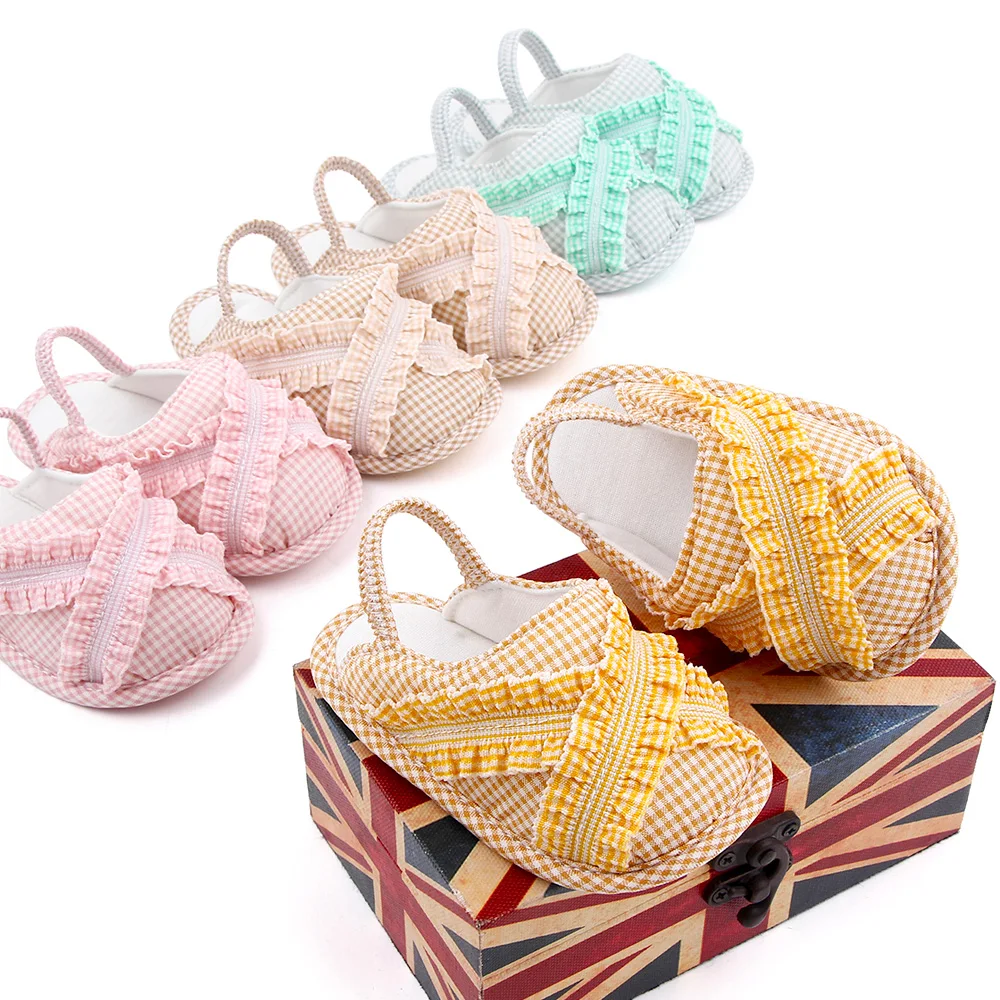 Cute Infant Baby Girls Soft Sole Sling Back Slippers Newborn Toddler Crib Summer Sandals Indoor House Shoes
