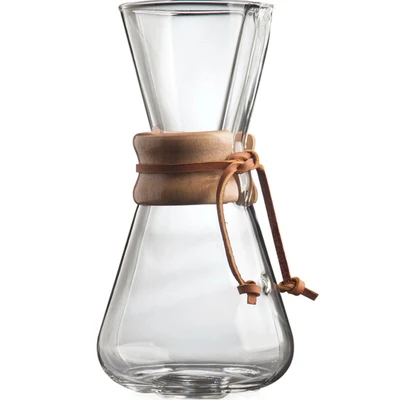 small size custom double wall unusual heat resistant classic Chemex glass Pour over coffee maker with brewer