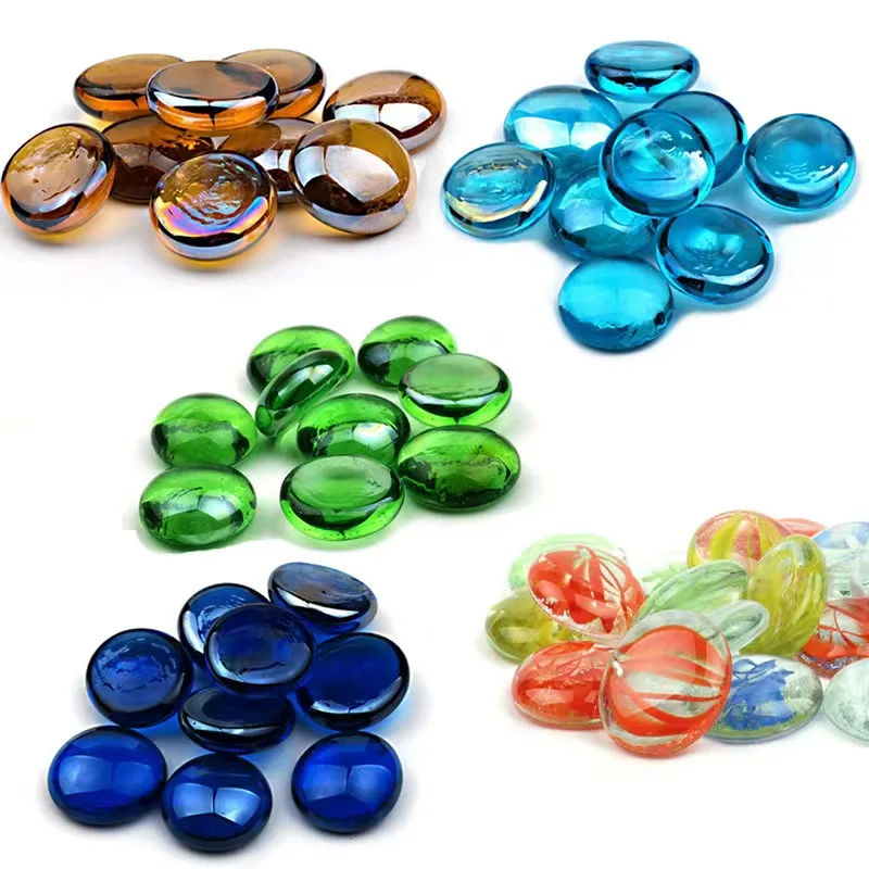 Glass bead pebbles high polishing Colorful luminous pebbles cebbles stones used for fish pond decoration