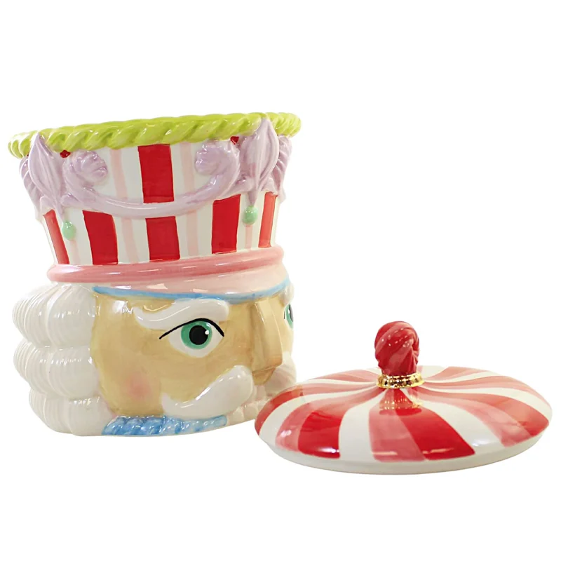 Традиционный праздничный домашний декор винтажный контейнер для хранения конфет и еды керамическая Рождественская банка печенья с головкой орехов перечной мяты пастели