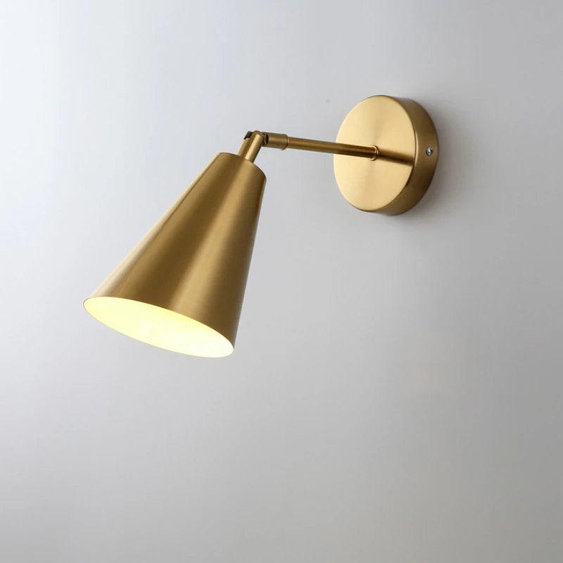 Nordic bedroom bed wall lamp modern simple golden corridor staircase living room wall bathroom mirror headlight