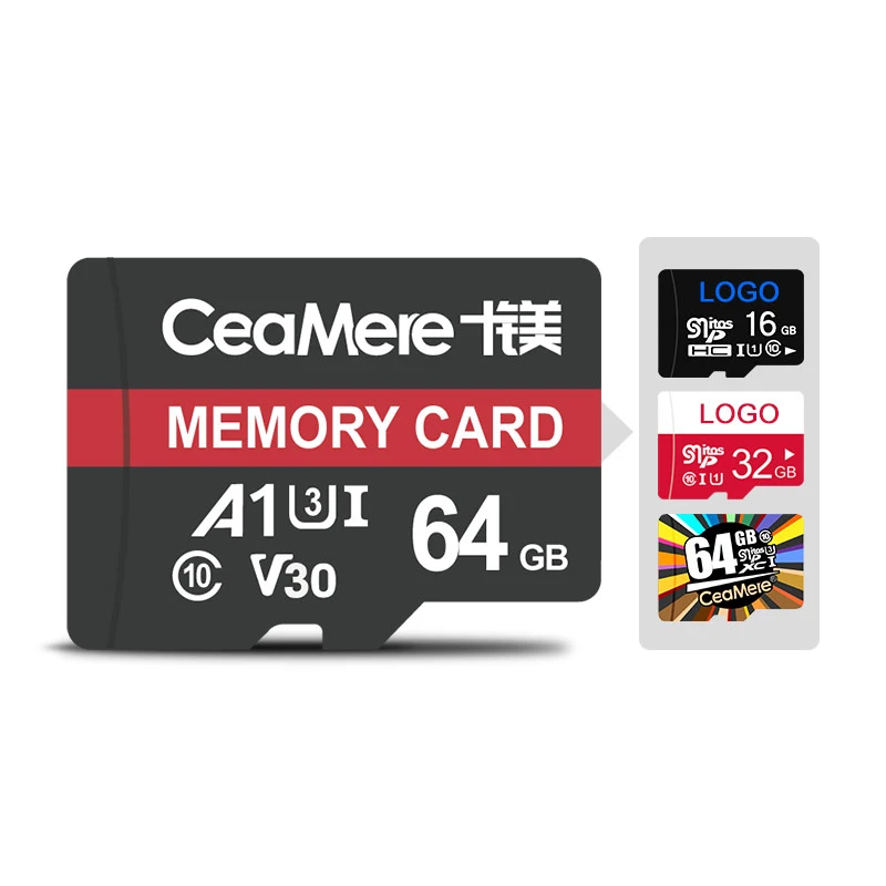 Ceamere Red Stripe 128GB Mini Memory TF Cards 5 Years Warranty Speicherkarte Kart 16GB 32GB 64GB 256GB TF Memory Card 128GB