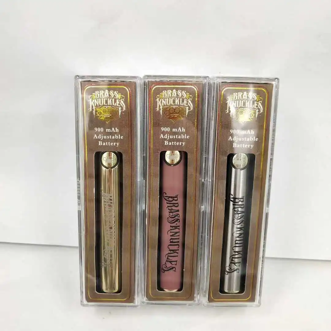  Латунная Безымянная батарея BK CBD Vape Pen 900 мАч/650 мАч с регулируемым напряжением в подарочной