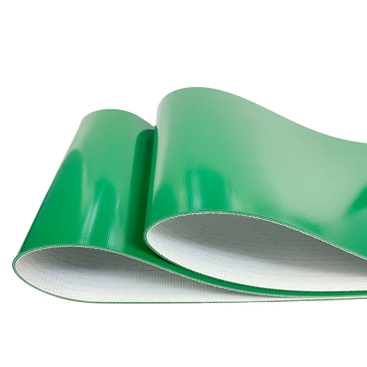 Green PVC 6mm  conveyor belt manufacturer for automatic packing