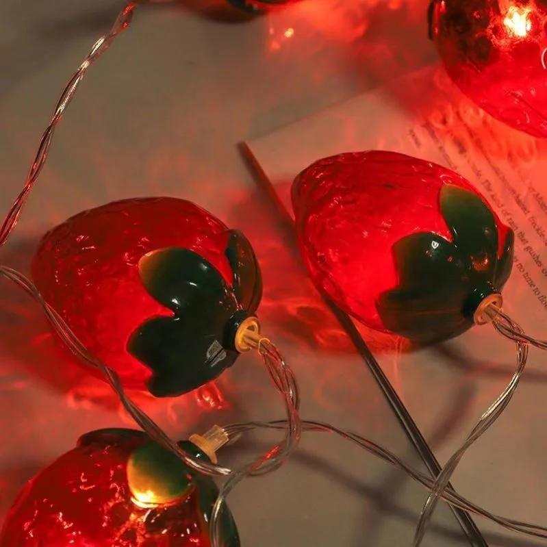 Shingel New LED strawberry lights string wedding party holiday decoration battery lights