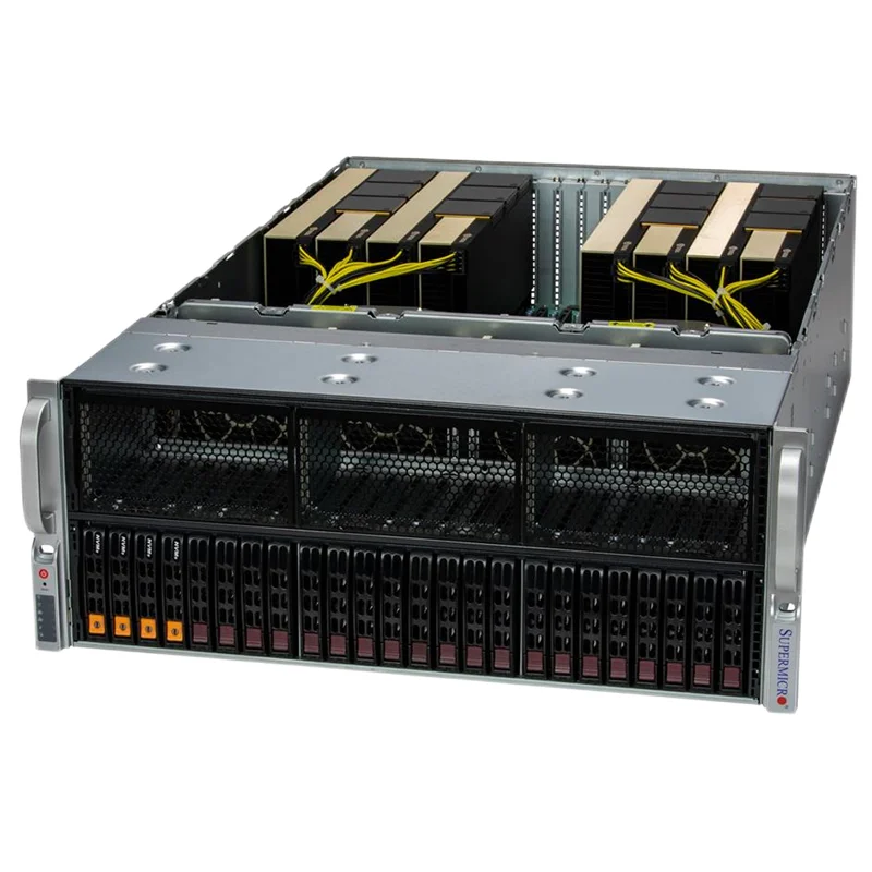 Новый супермикросервер 4125GS TNRT EPYC Genoa 9654 octa GPU с 2 * EPYC 9654 192 ядром 2,4 ГГц 256 г RAM + 3,84 T NVMe SSD * 1