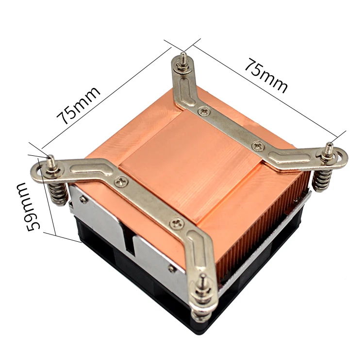 hangdahui 2u server heatsink copper cpu fan 2u lga 1151 1155 1156 fan cpu 1155
