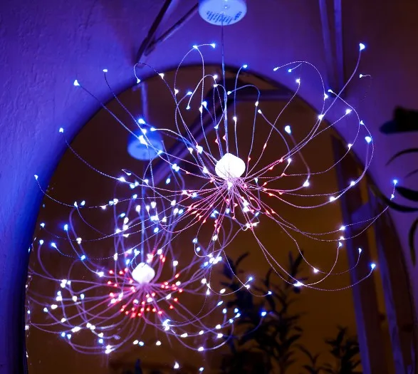 Высокое качество фейерверки огни Светодиодные строки света 8 режимов Фея Света с дистанционным управлением подвесной светильник рождественские украшения