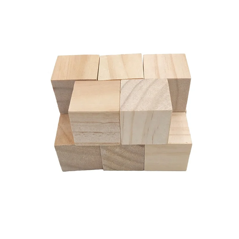 Unfinished Wooden Blocks Small Wood Cubes For Crafts And DIY Home Decor