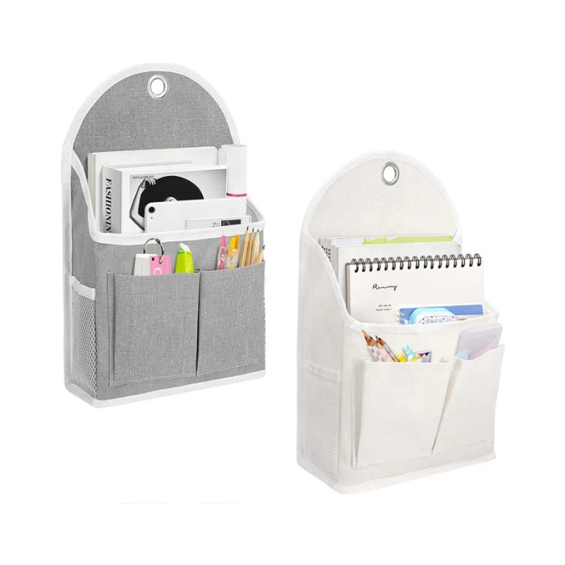 Fabric Storage Bag Basket Caddy Waterproof Over the Door Pouch Closet Shelves with Hook Wall Hanging Organizer Bag with Pockets