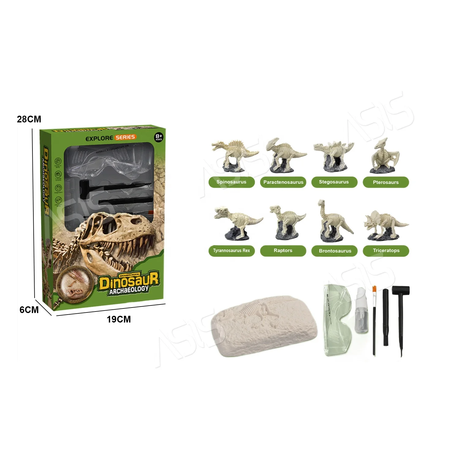 3D Dino Skeleton Science Educational Archaeological Excavation Game  Paleontology Dinosaur Digging Toys Kit