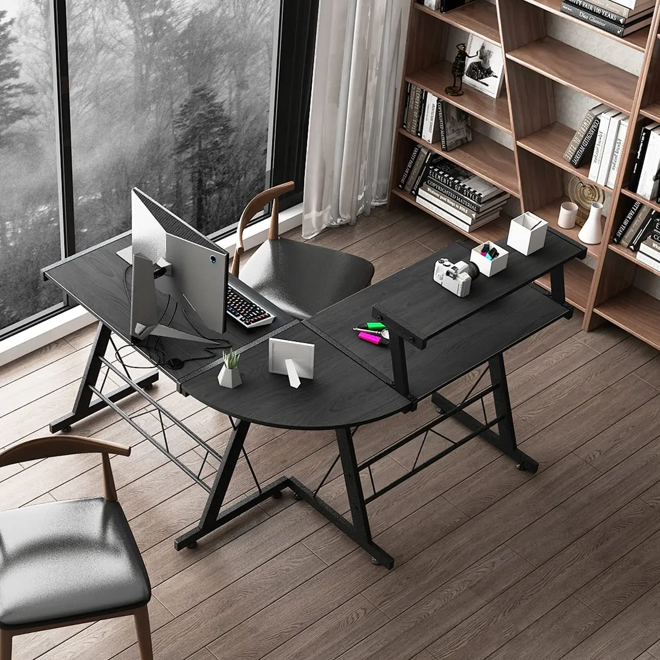 L-shaped mul-tifuncional new ergonomic metal stand reception computer desk scorpion racing gaming office desks PC corner table