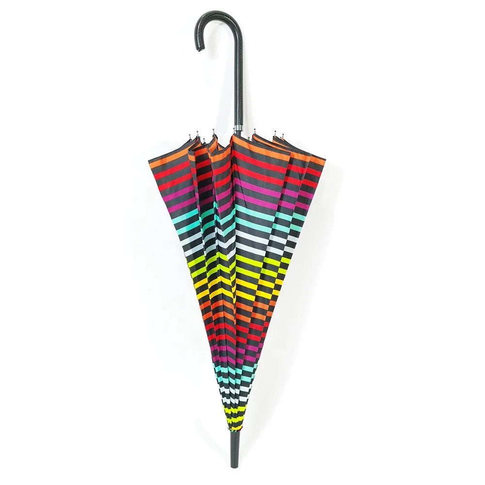 Ovida Good Prices Custom Logo Print Rainbow Umbrella Colorful Branded Windproof Wedding Decorative Straight Umbrella For Sale