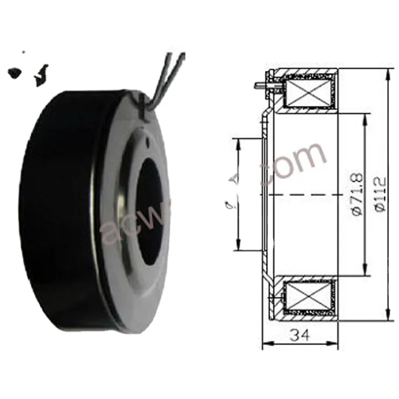 12V China Supplier Ac Compressor Coil Sanden 6H17