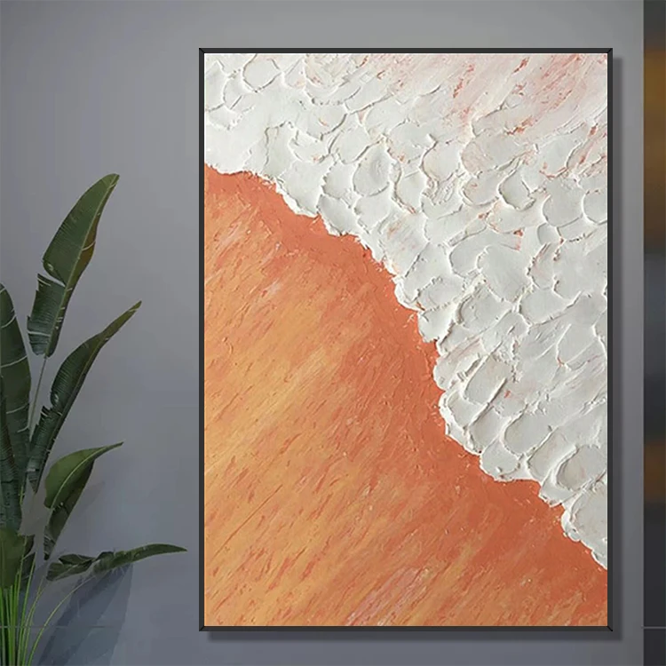 China Dafen Wholesale Ocean Waves Textured Handmade Seascape Decor Oil Painting Style on Canvas Art