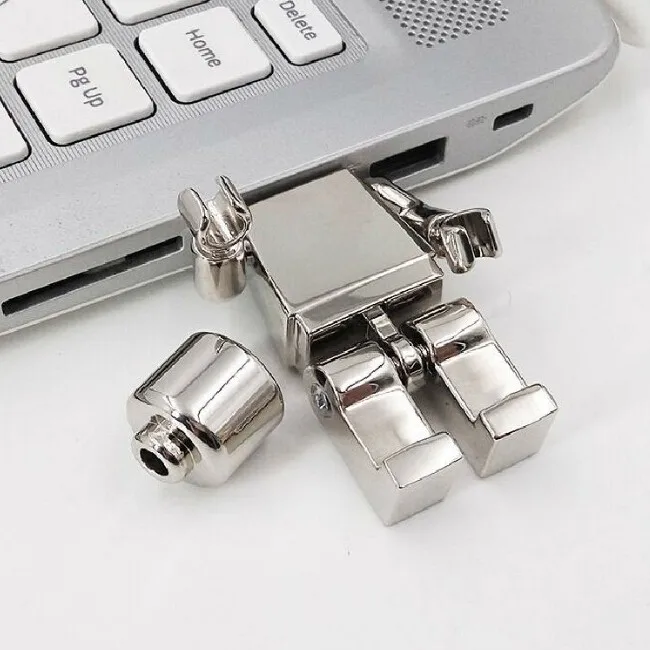 Мужская Форма USB 2,0 ручка мультфильм Флешка робот USB
