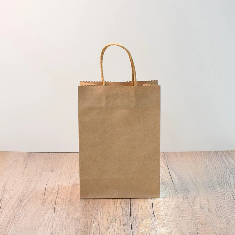 Recyclable kraft paper bag reusable shopping paper bags with logo printed
