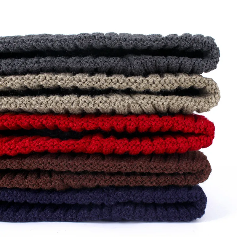 New Unisex Letter Warm Winter Hats Stylish Add Fur Lined Soft Beanie Cap Thick Winter Knitted Hats For Men & Women