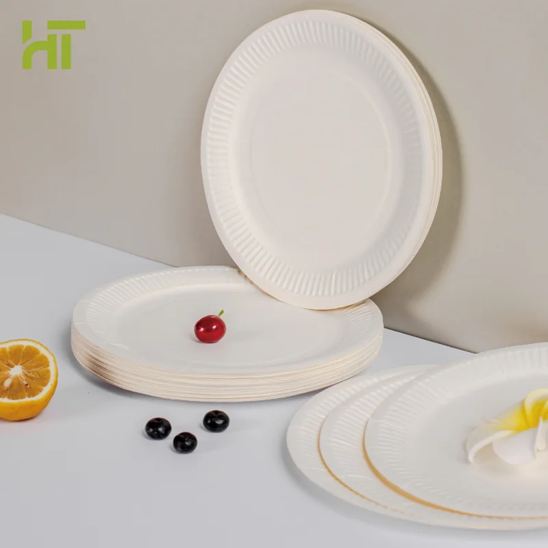 Поставщик Таиланд Компостируемая Праздничная посуда Набор салфеток столовые приборы для свадьбы и дня рождения Одноразовая бумажная тарелка
