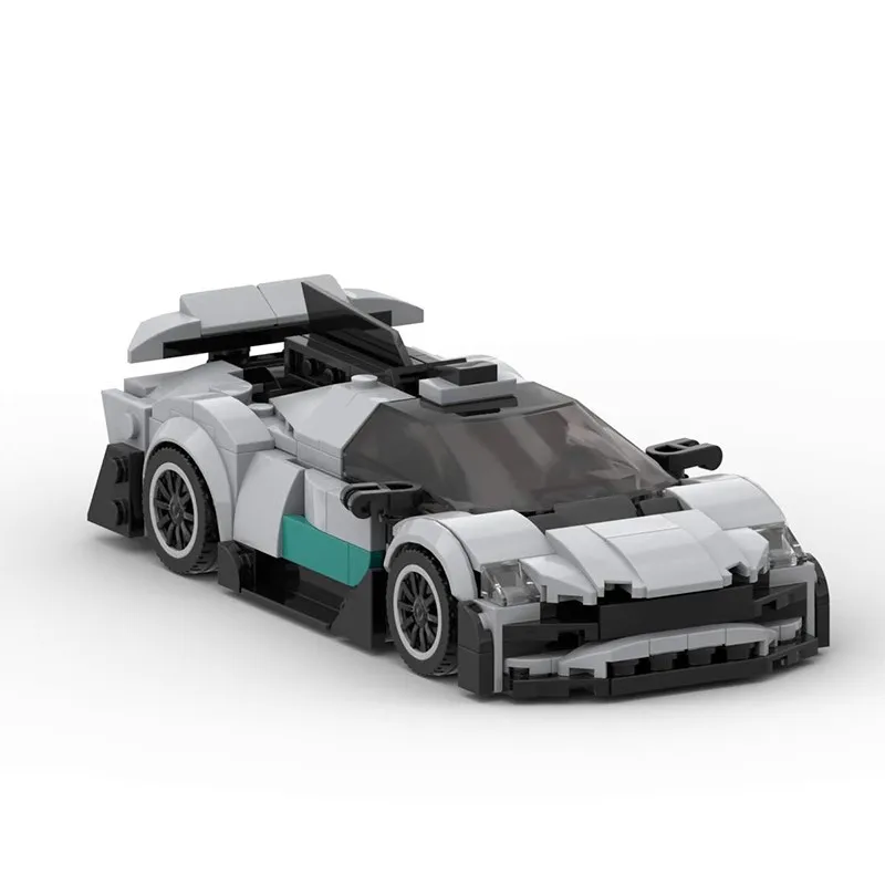 MOC Technic серый знаменитый скоростной гоночный автомобиль модель автомобиля сборка игрушки конструктор набор кирпичей