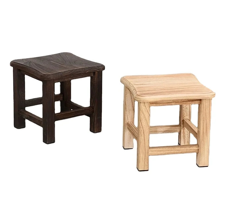 For living room and bedroom Japanese natural Solid wood shoes changing stool Bench