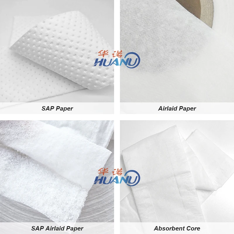 China Manufacturer Airlaid Sap Paper Jumbo Roll Baby Diaper Making Material Airlaid Paper Raw Material For Baby Diaper