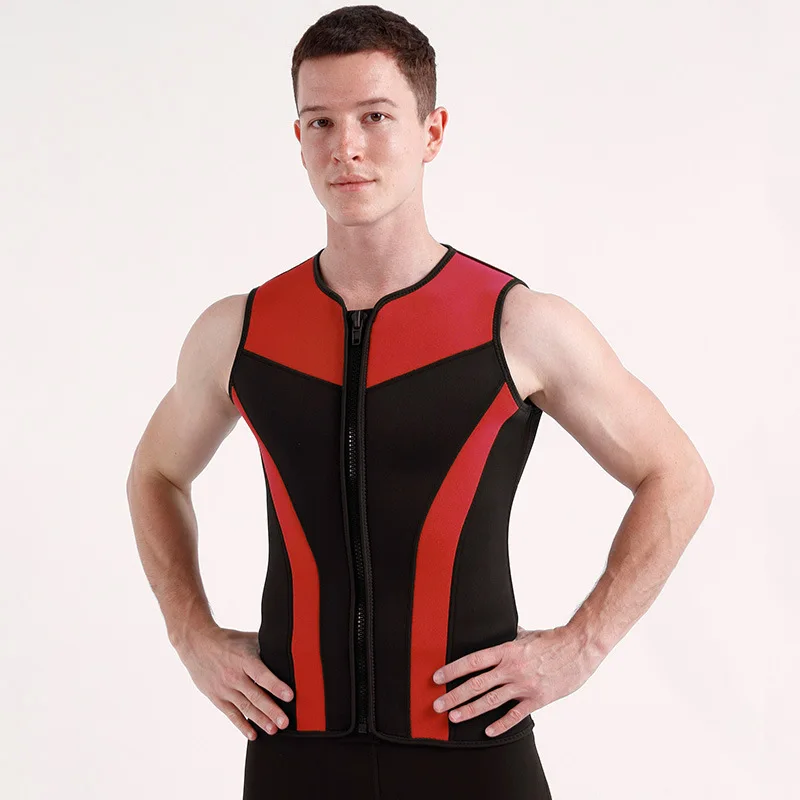 Wholesale 3mm Men Surf Vest with Zip Stretch Breathable Elastic Swimwear Custom High Quality Quick Dry Men Swim vest