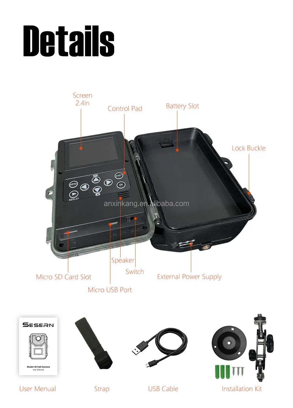  OEM/ODM Trail Camera waterproof IP66 4K инфракрасная камера для охоты на диких