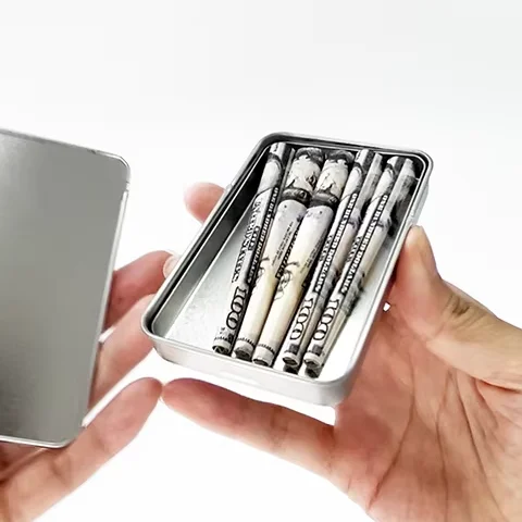 Tin Can with Slide Sliding Slided Child Lock Mint Tin Box Resistant Metal OEM Cr Closed Closure Child Custom 420 Edibles 2oz Tin