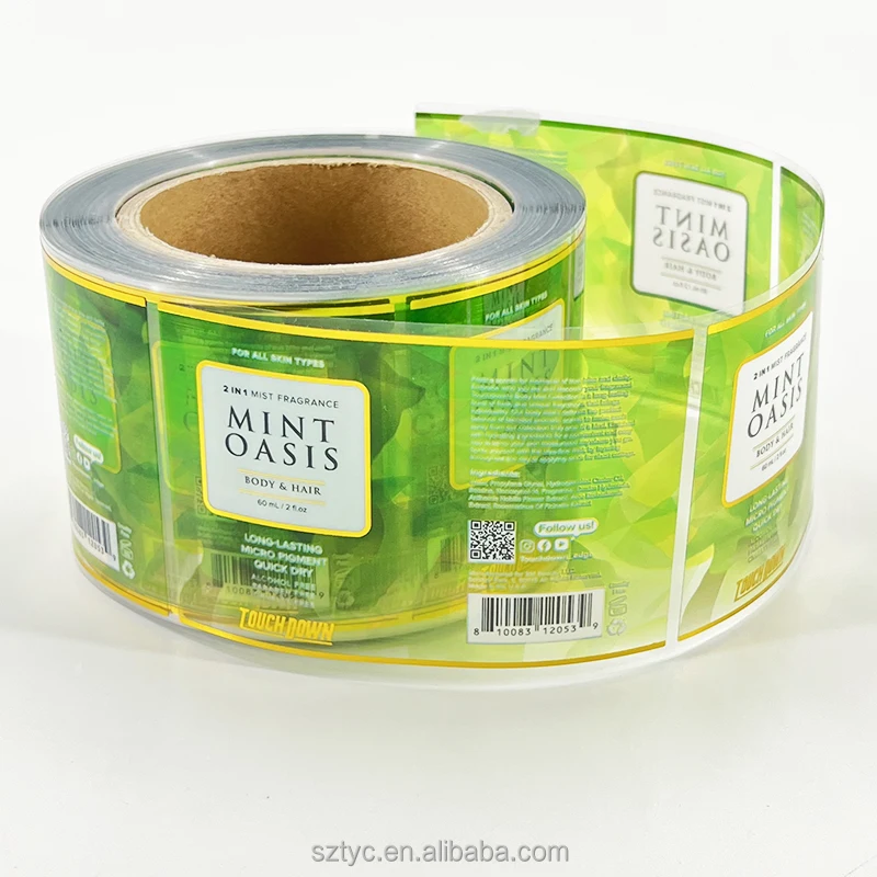 Printed Waterproof Clear Label Logo Sticker Adhesive Label Custom Transparent Stickers