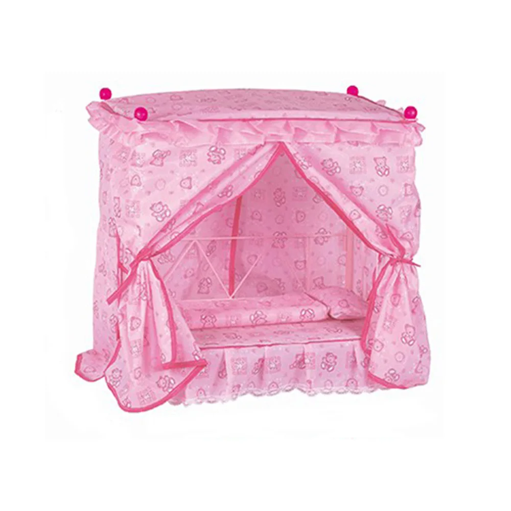 Lovely Pink DIY Iron Doll Bed Furniture Toys Metal Bed For Doll