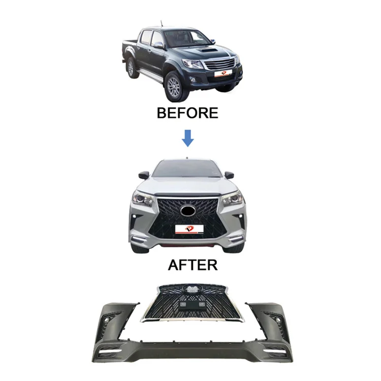 CNBF Customization VIGO Modified To LEXUS Front Bumper Grille