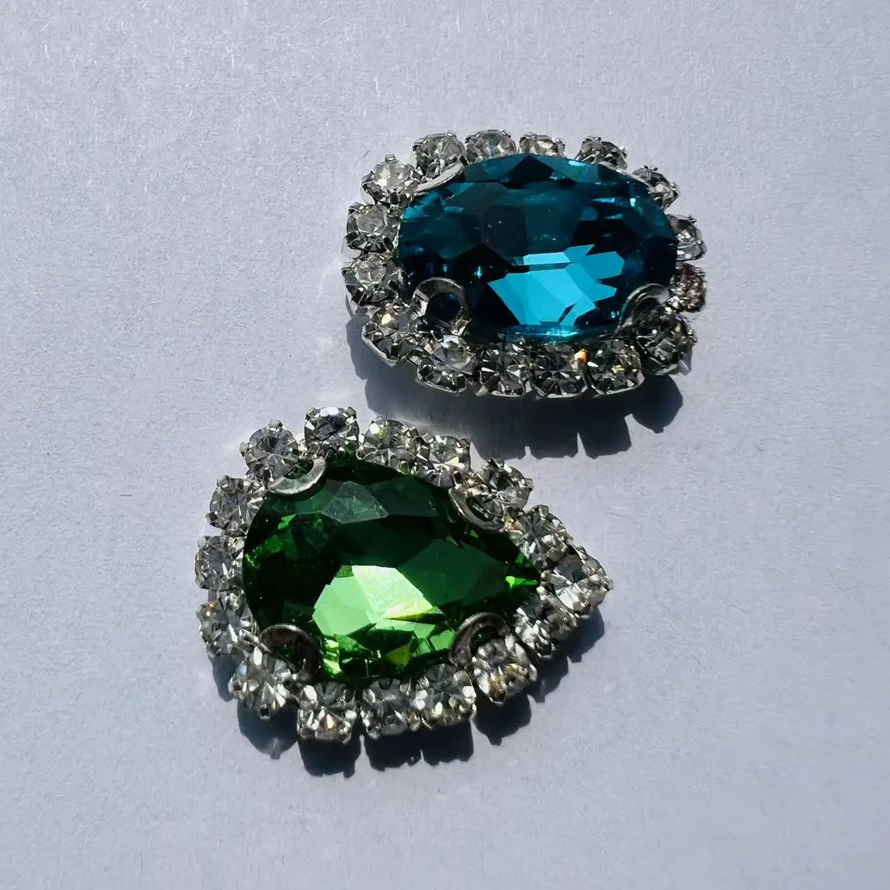 Crystal rhinestone buckle shank button rhinestone shank buttons with holes Flower brooch DIY decor Clothes denim pocket dress