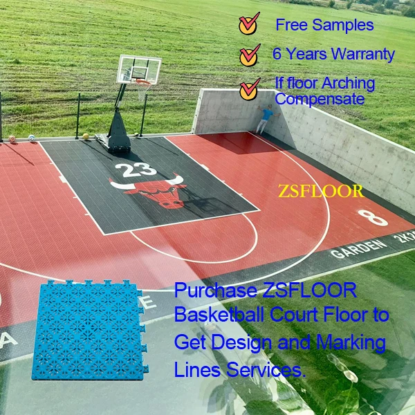 ZSFLOOR interlocking pp basketball court flooring tiles