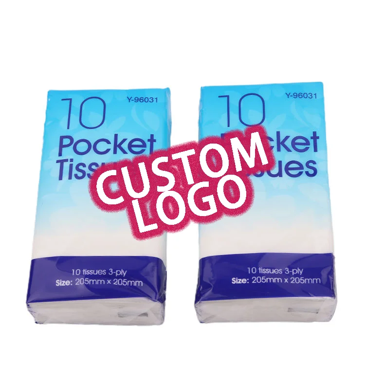 Daily Use Soft Premium Skin-friendly Cleaner Face Disposable Mini Napkin Pocket Tissue Paper Handkerchief Plastic Packing 3 Ply