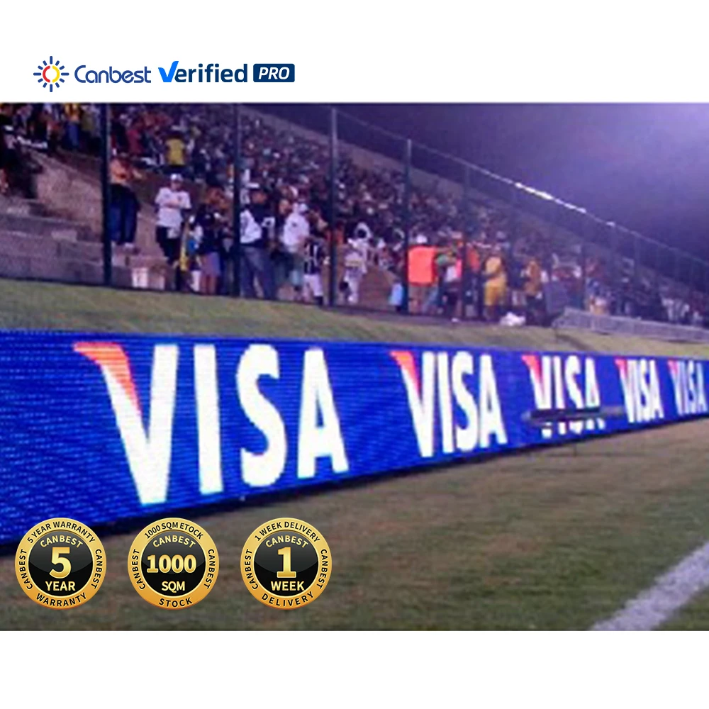 P10 10Mm Cricket Boundary Led Display Screen Live Scoreboard Led Digital Advertising Board Stadium Field Led Billboard