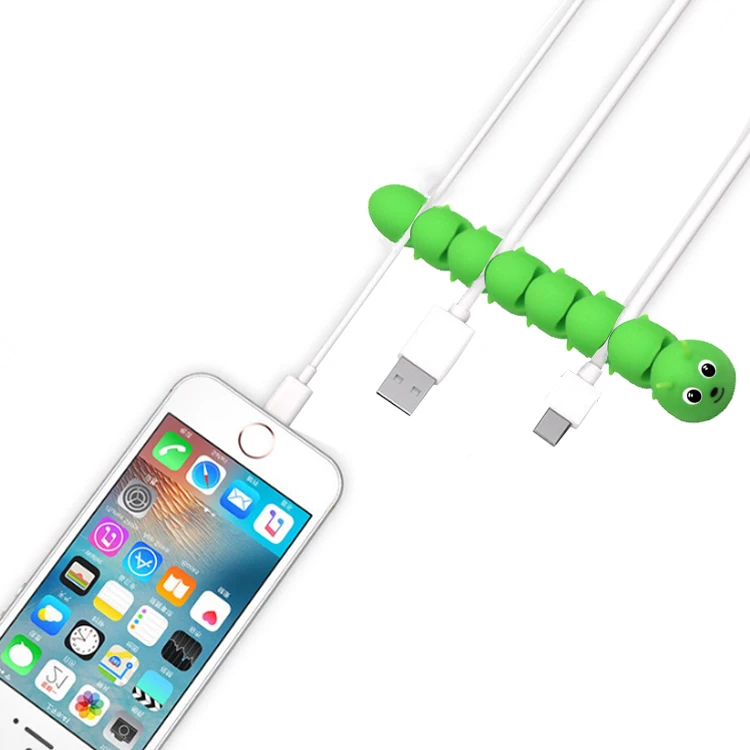 С мультяшными принтами, 7 канал силиконовый Настольный держатель usb кабель скрепленная проволокой