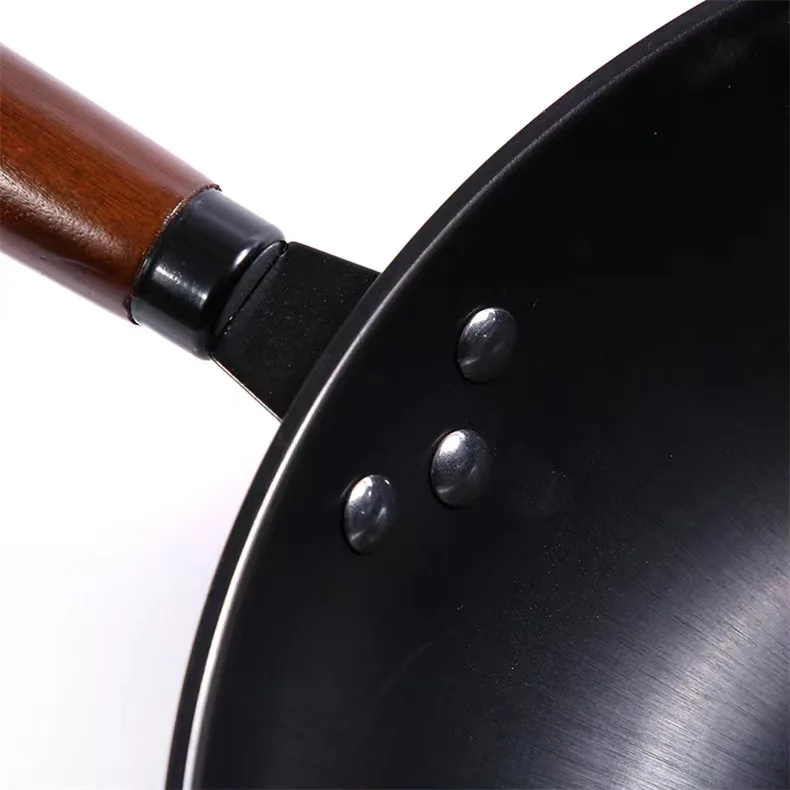 Carbon Steel Corten Steel Induction Wok Pan Cast Iron Home Cooking With Handles Cookware Woks Chinese Wok Pan