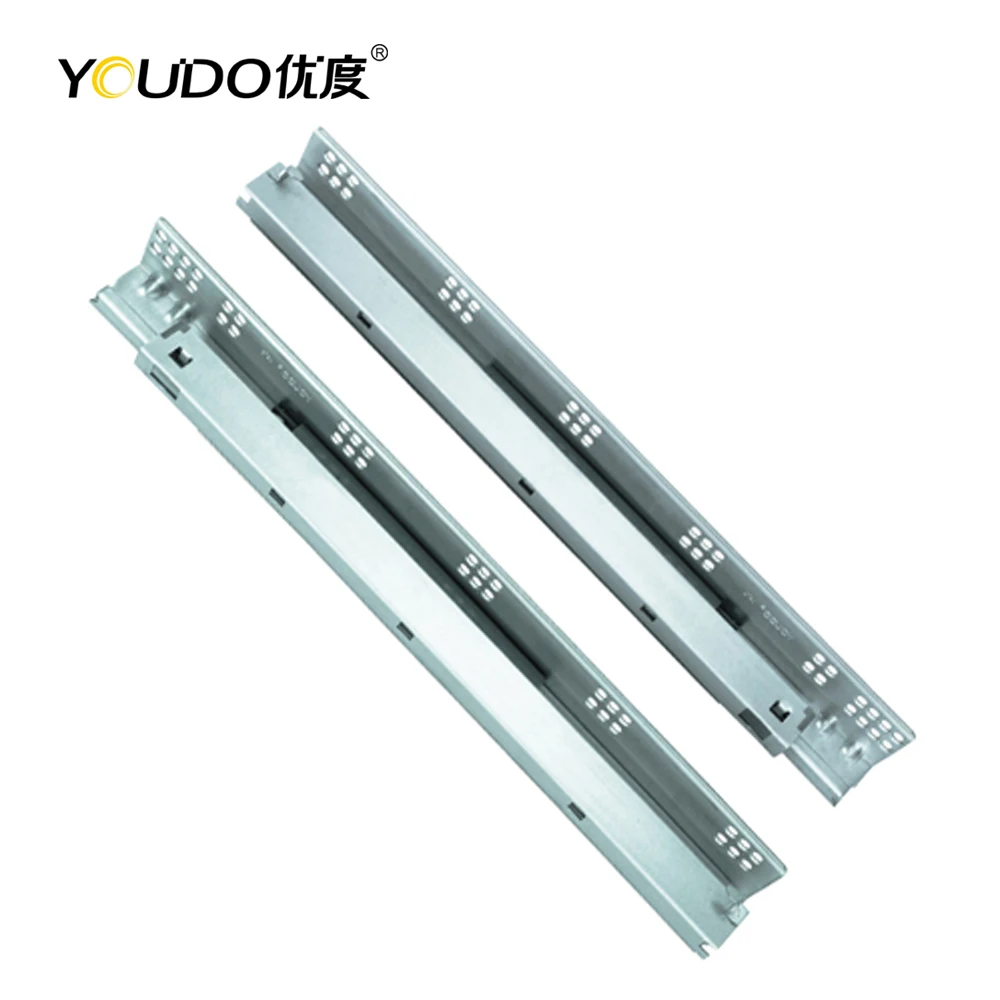 YOUDO 3-Fold American Style Conceal Drawer Slide Heavy Duty Undermount Telescopic Channel Drawer Runners