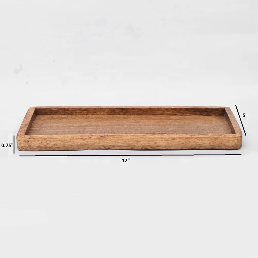 Wholesale acacia wood coffee table breakfast tray sushi food wood tray custom wooden serving tray platter